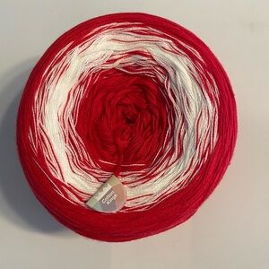 YARN!!! Hobbii Cotton Kings Red and White Yarn 1 cake